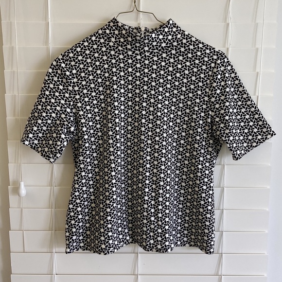 Talbots Geometric Pattern Mock neck top - Picture 1 of 6